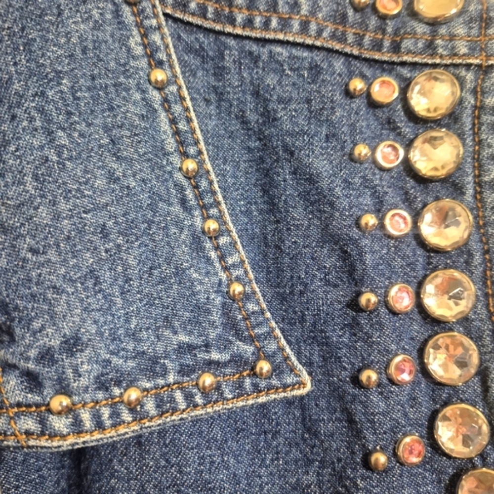 Gordon & James Vintage Studded Denim Vest with Accents Medium Westen Rock - Picture 4 of 5